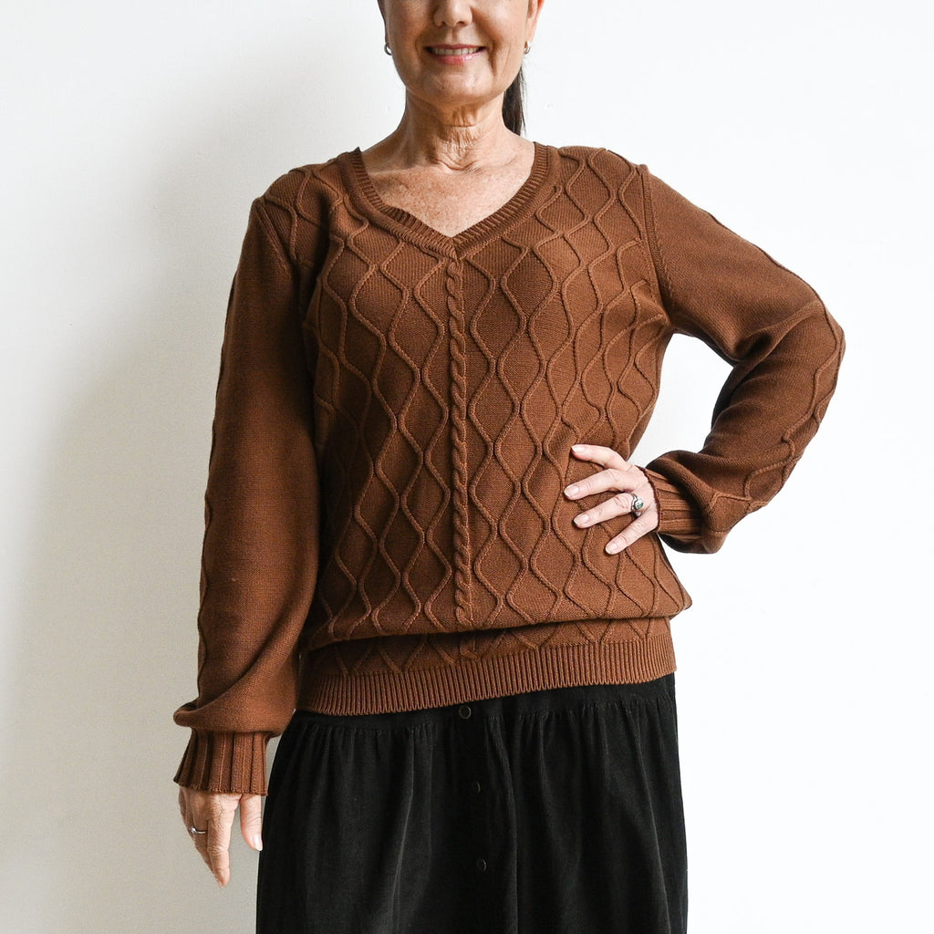 Fine Cable Knit Sweater by Orientique Australia - 1261