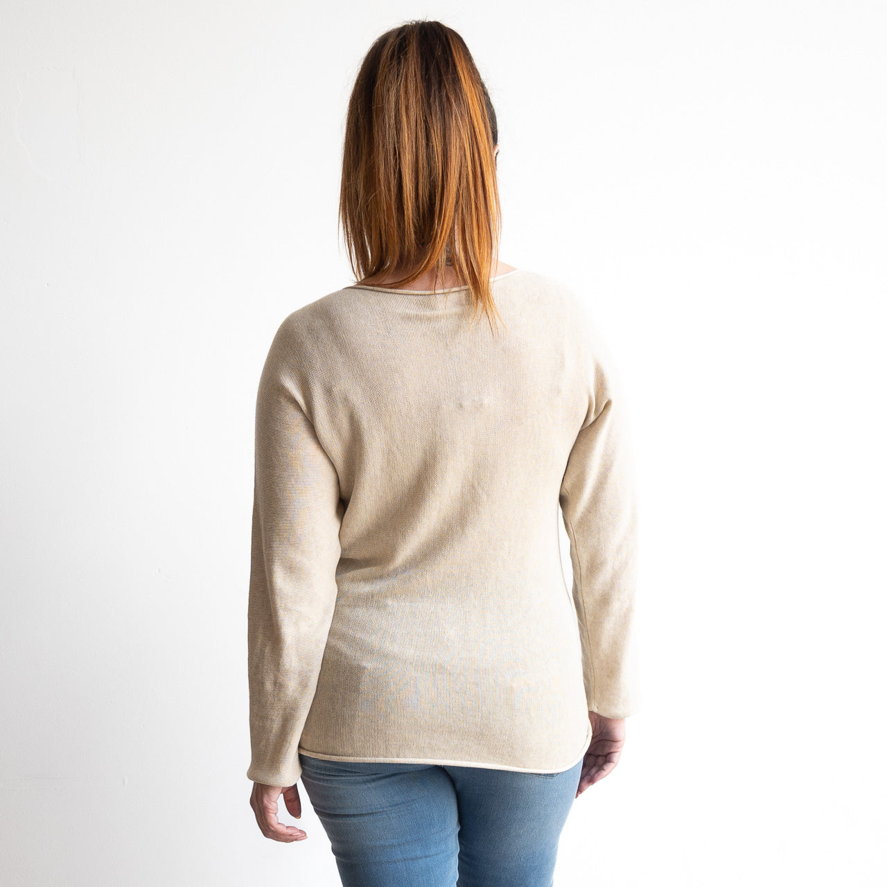 Fine Cotton Knit Long Sleeve Top by Orientique Australia - 1324