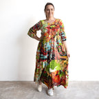 Frill Hem Maxi Dress - Jardin Exotique - 1157