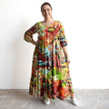 Frill Hem Maxi Dress - Jardin Exotique - 1157