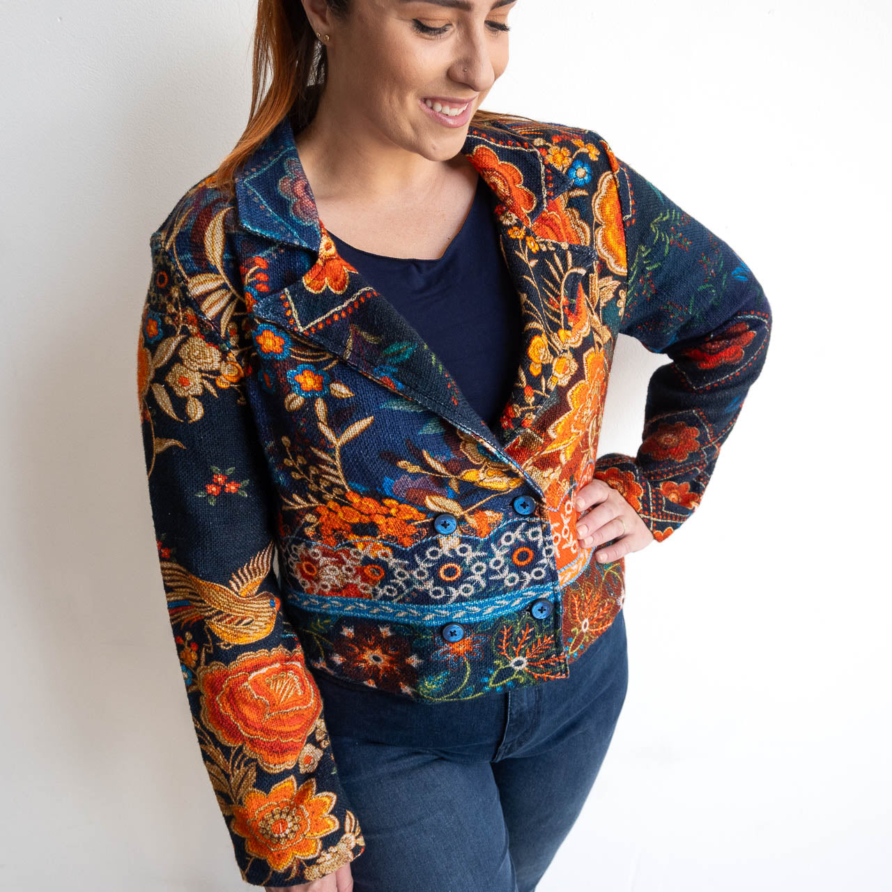 Gallery Cropped Blazer by Orientique - Embroidery - 62813