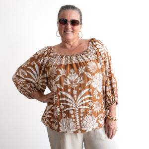 Gather Blouse - On & Off Shoulder - Hawaii