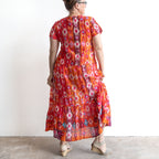 Gathered Cotton Maxi Dress - Persian Border