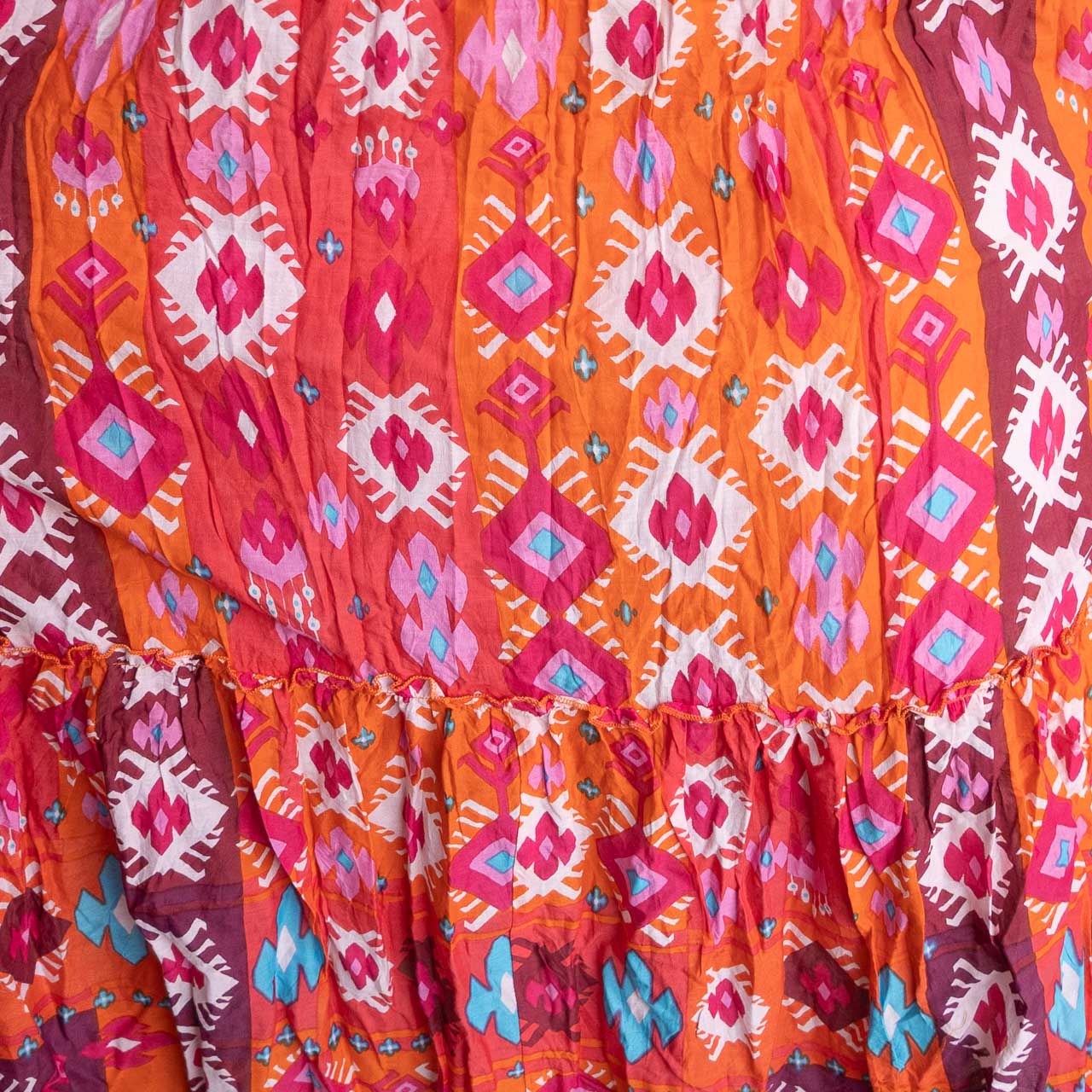 Gathered Cotton Maxi Dress - Persian Border