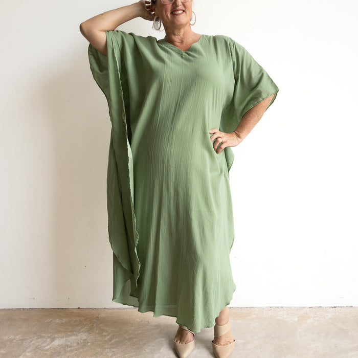 Gone Cruising Cotton Kaftan Maxi Dress