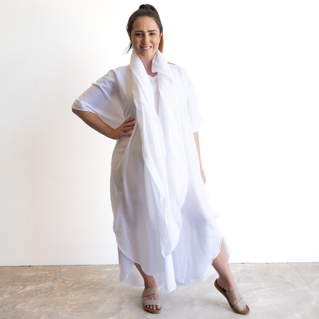 Gone Cruising Cotton Kaftan Maxi Dress