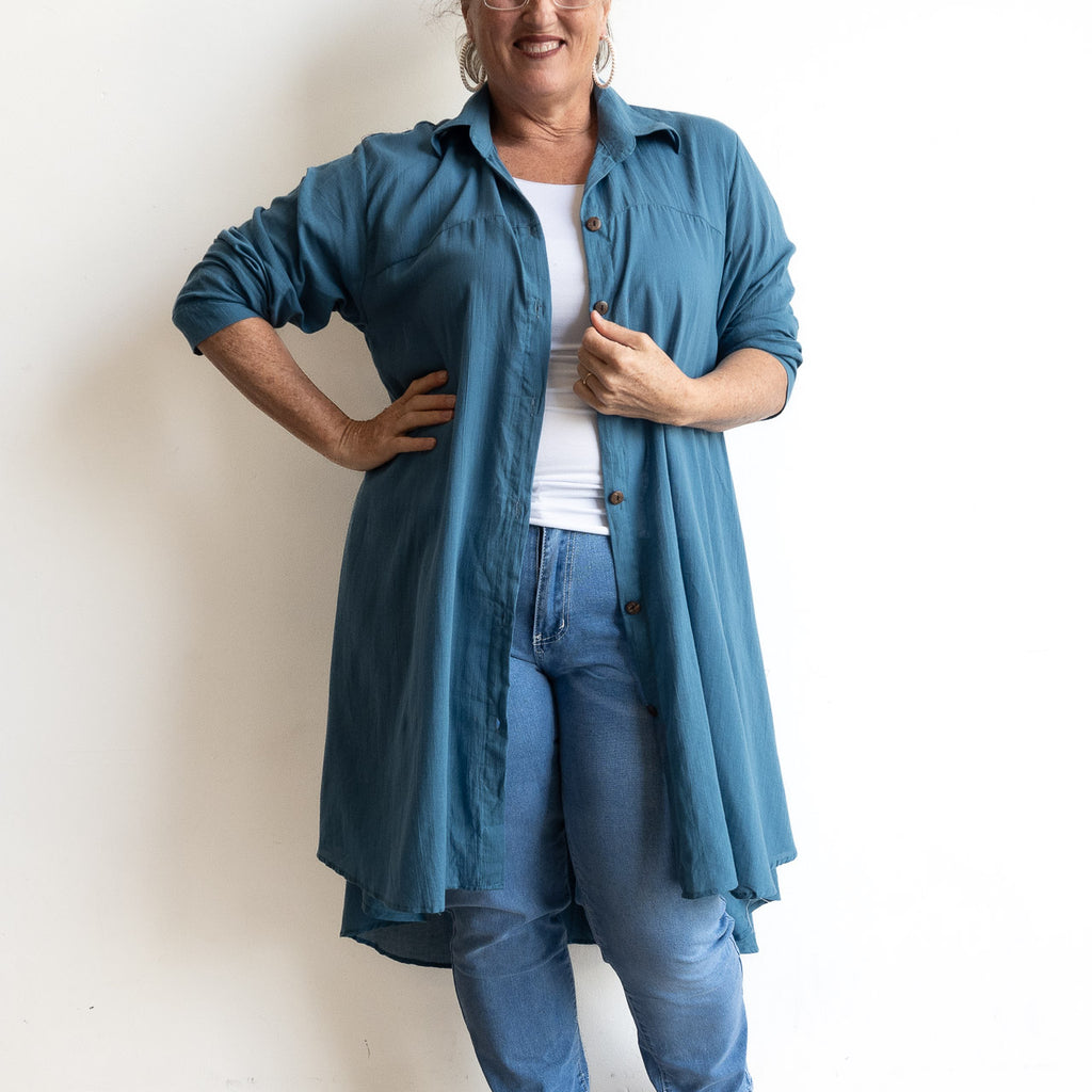 Gone Swishing Long Cotton Shirt