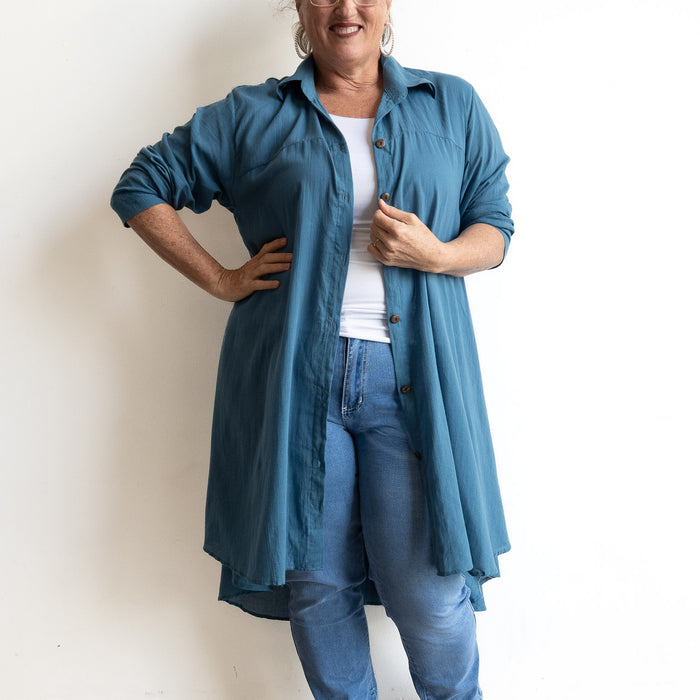 Gone Swishing Long Cotton Shirt
