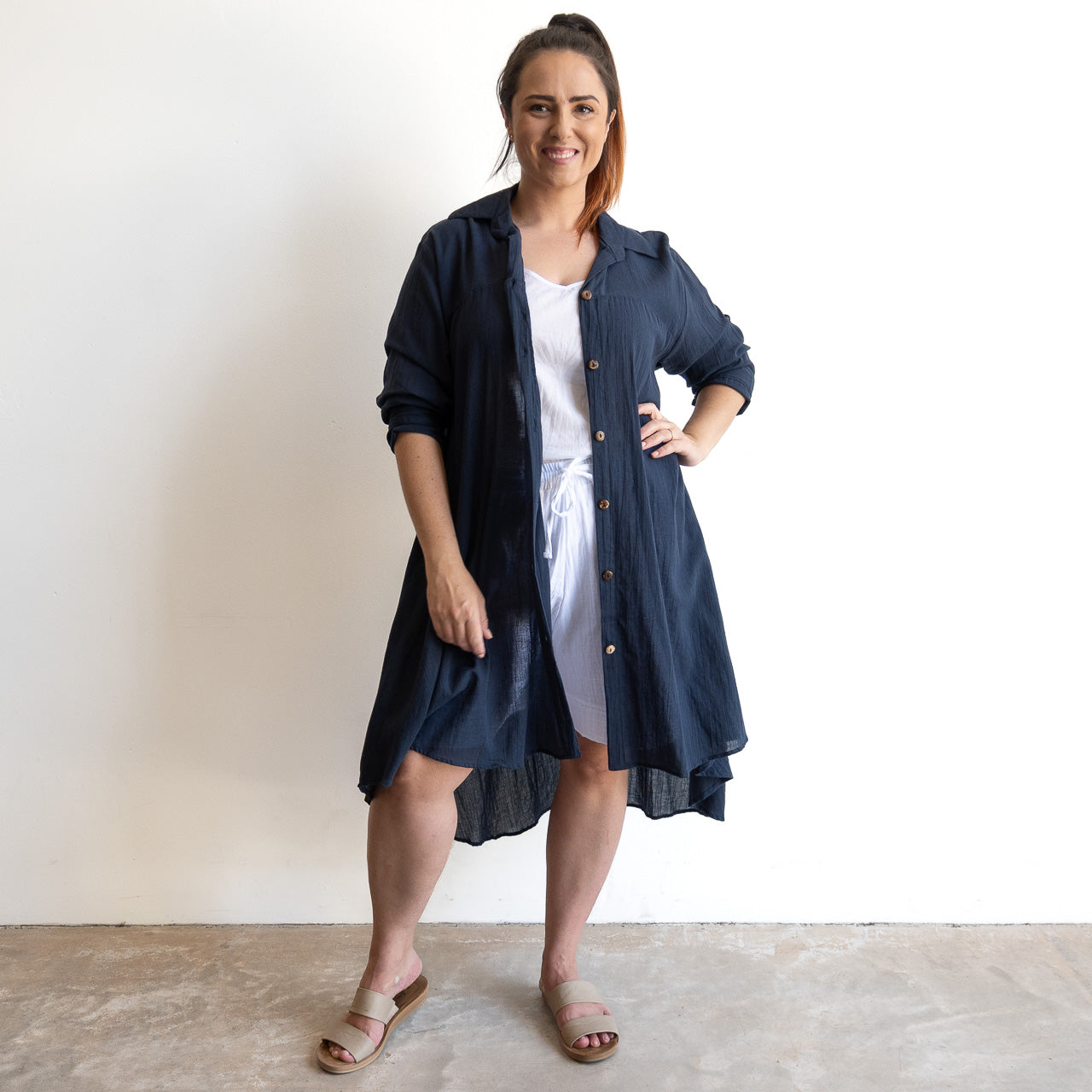 Gone Swishing Long Cotton Shirt