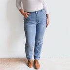 High-Waist Stretch Denim Jeans - 20 KOBOMO
