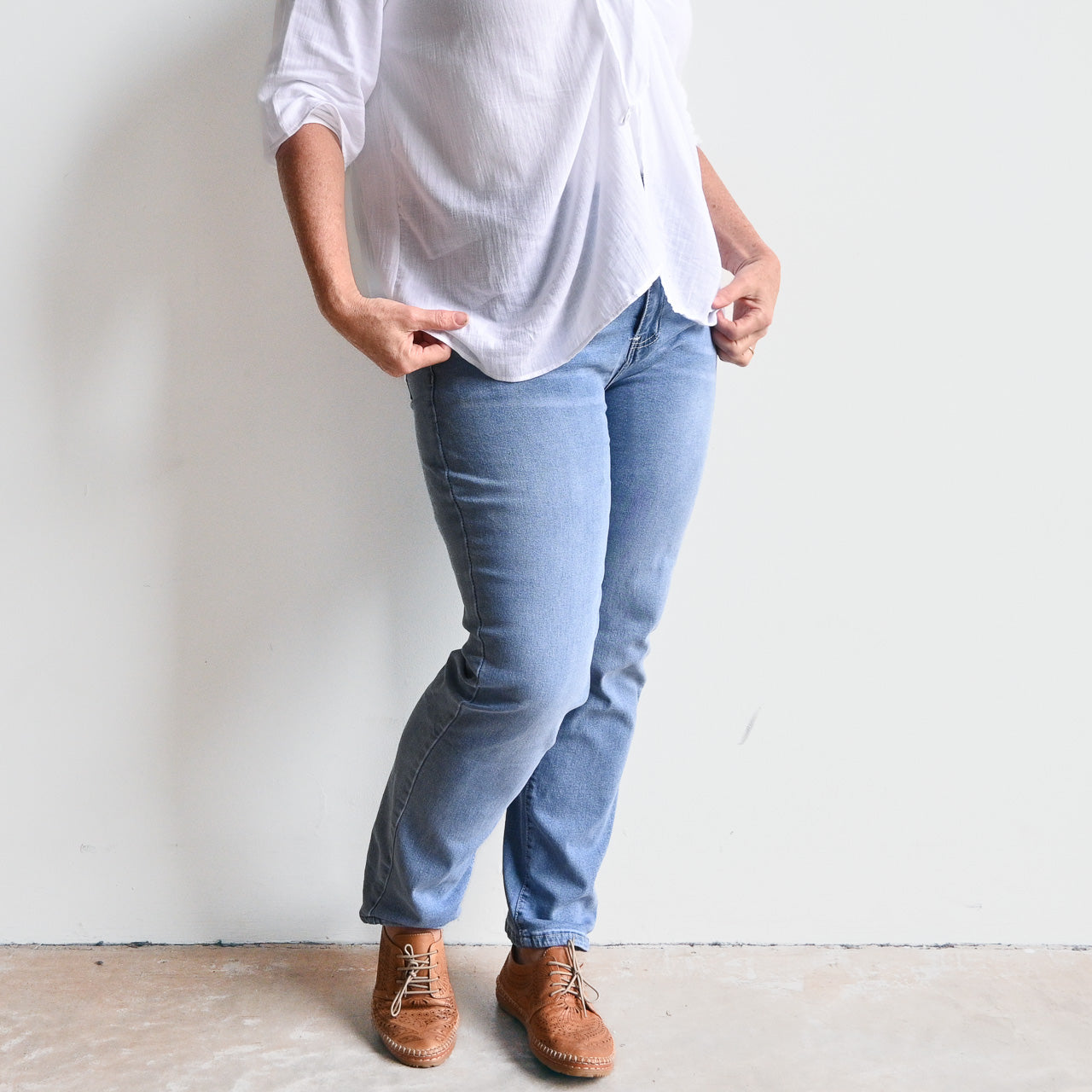 High-Waist Stretch Denim Jeans -  KOBOMO