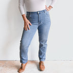 High-Waist Stretch Denim Jeans -  KOBOMO