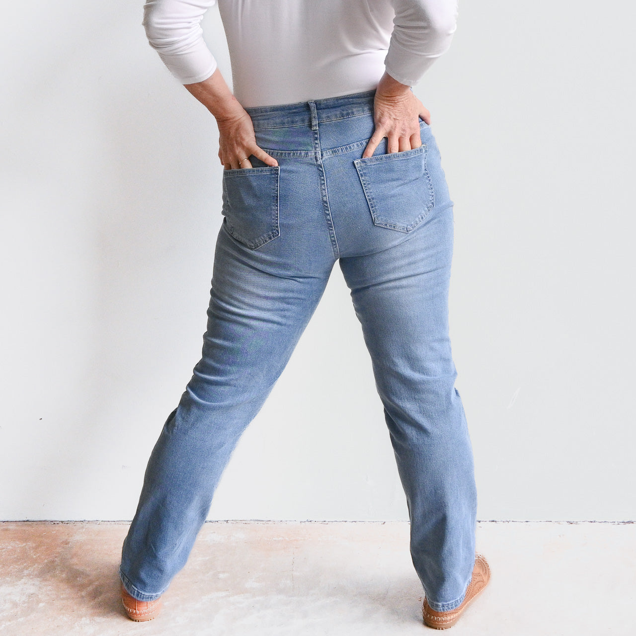 High-Waist Stretch Denim Jeans -  KOBOMO