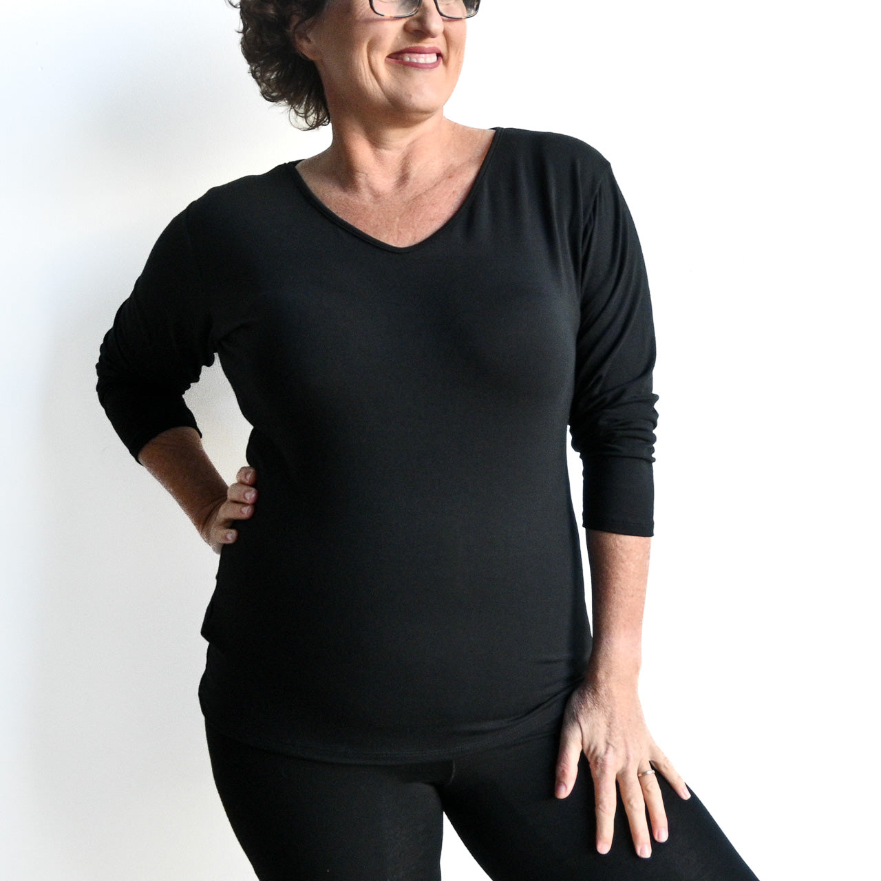 I'll Be There Long Sleeve T-shirt by KOBOMO Bamboo - BlackXXL-Size2022 KOBOMO