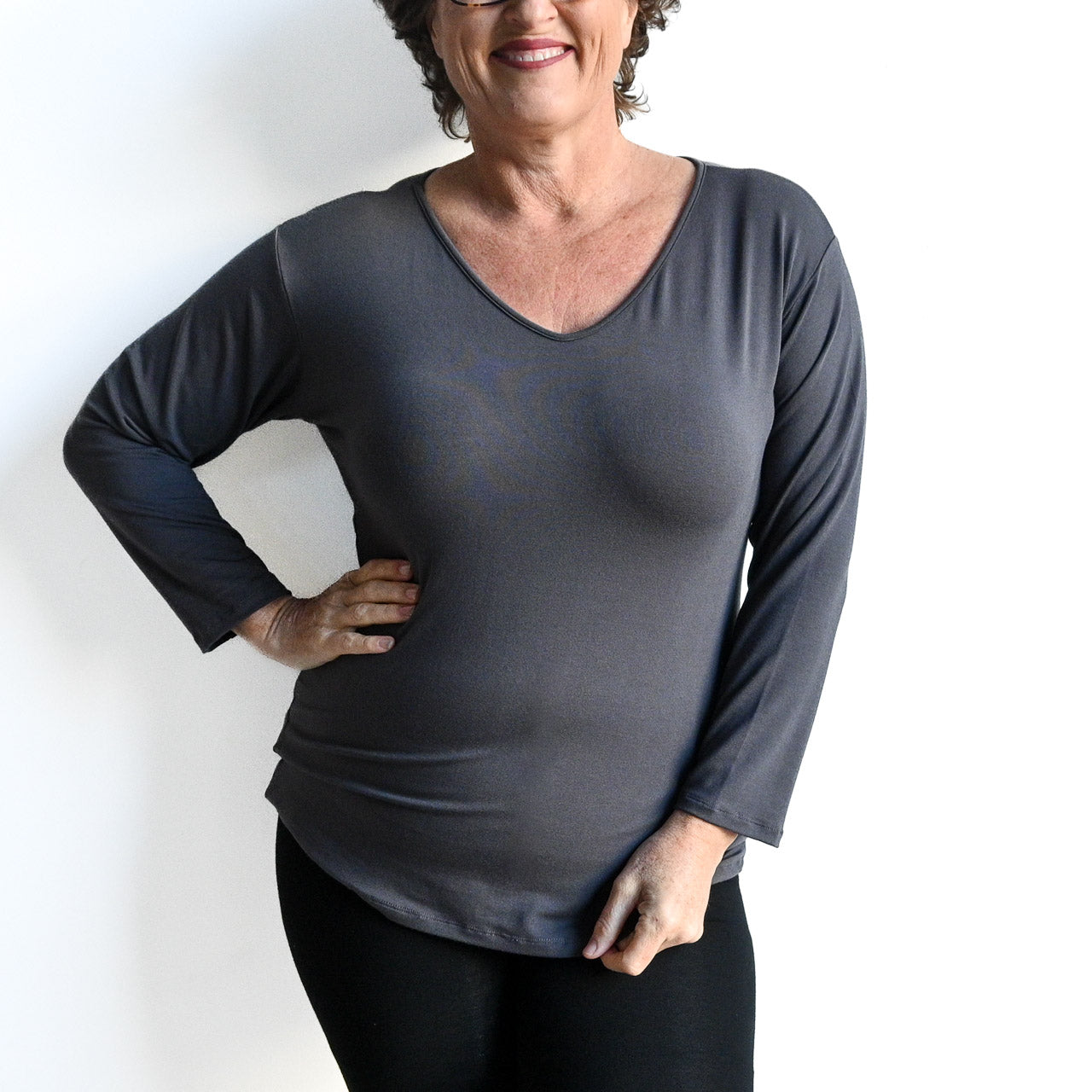 I'll Be There Long Sleeve T-shirt by KOBOMO Bamboo - CharcoalXXL-Size2022 KOBOMO