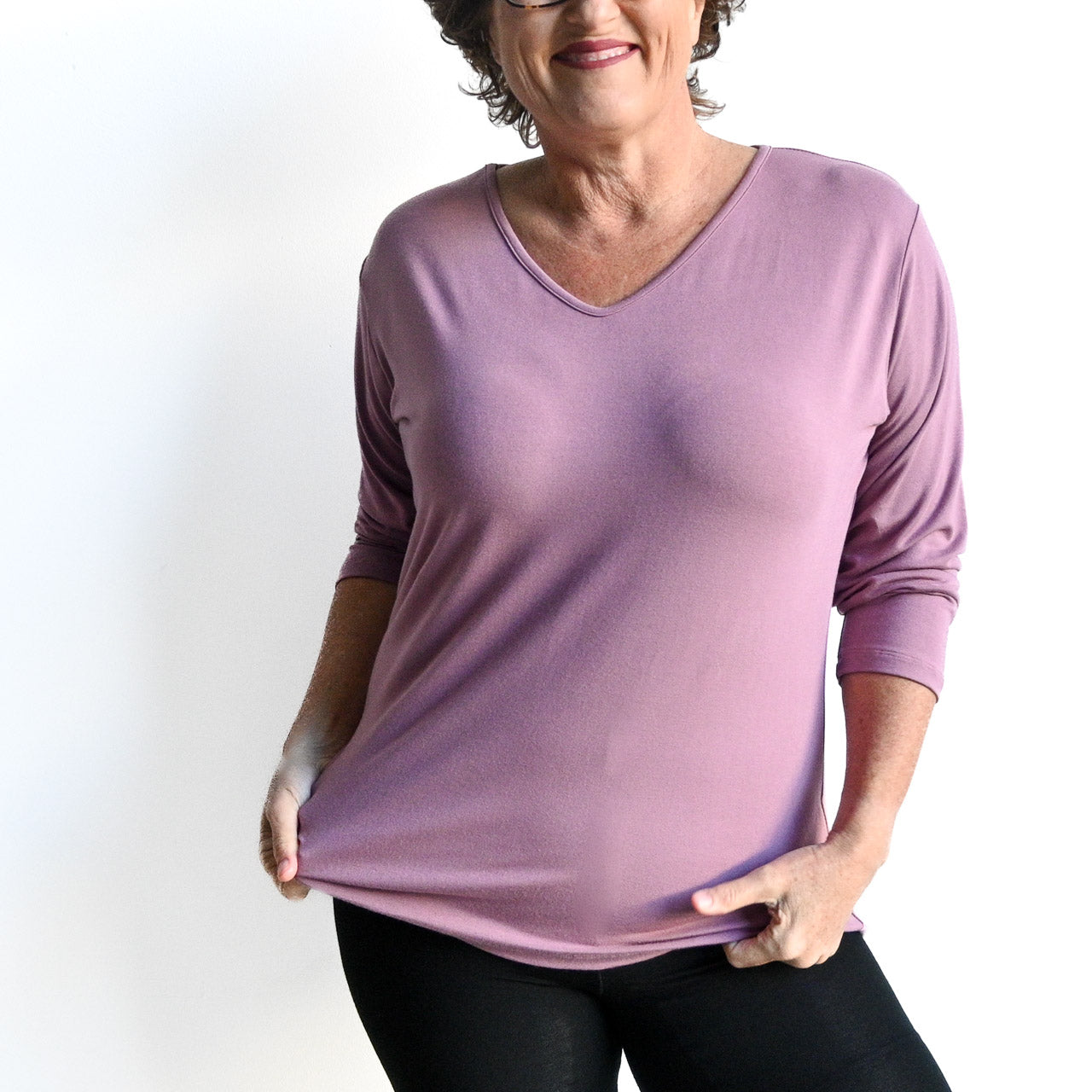 I'll Be There Long Sleeve T-shirt by KOBOMO Bamboo - HeatherPinkXXL-Size2022 KOBOMO