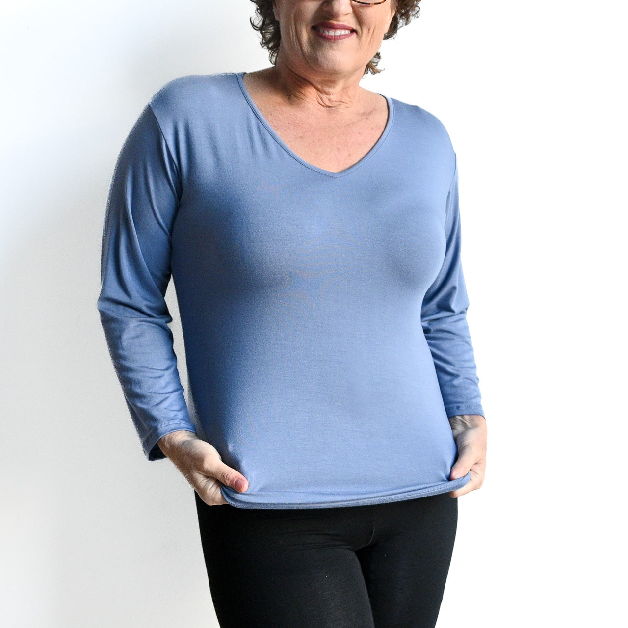 I'll Be There Long Sleeve T-shirt by KOBOMO Bamboo - PigeonBlueXXL-Size2022 KOBOMO