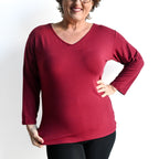 I'll Be There Long Sleeve T-shirt by KOBOMO Bamboo - SangriaRedXXL-Size2022 KOBOMO