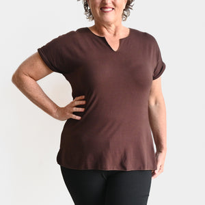 In The Moment Top - ChocolateBrownXXL-1820 KOBOMO