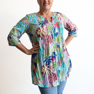 Island Resort Blouse by One Summer - Kaleidoscope Blue