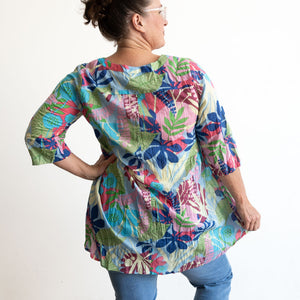 Island Resort Blouse by One Summer - Kaleidoscope Blue