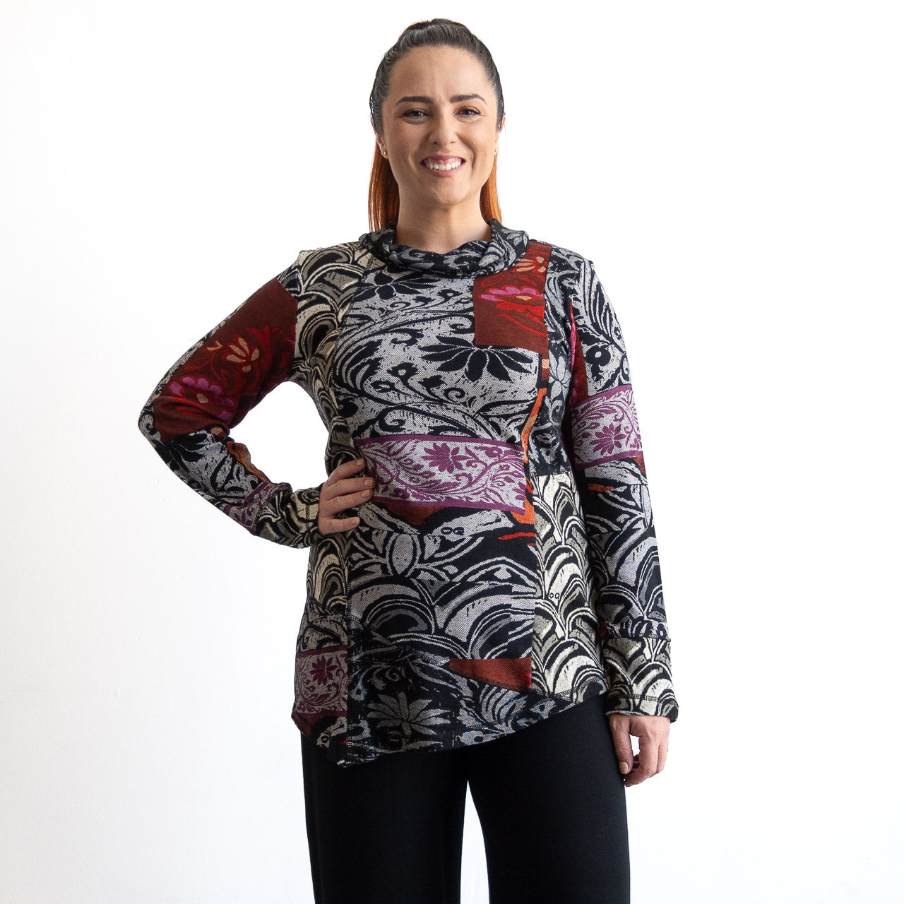 Jersey Knit Cowl Tunic by Orientique - Giza - 23100