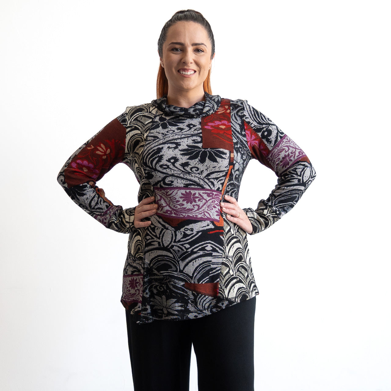 Jersey Knit Cowl Tunic by Orientique - Giza - 23100