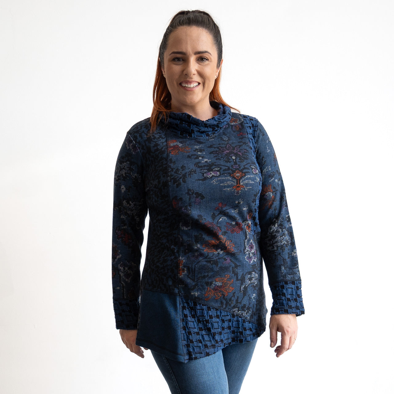 Jersey Knit Cowl Tunic by Orientique - Tabriz - 23113