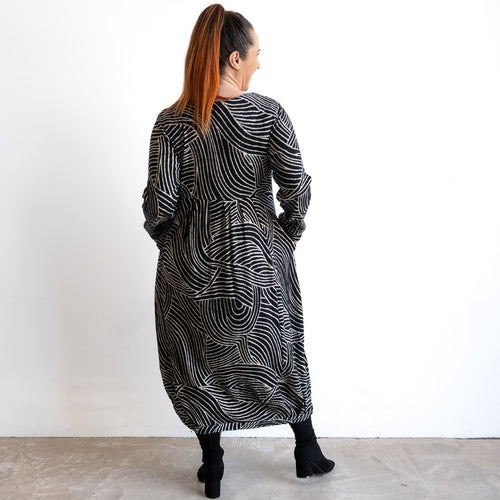 Jersey Knit Pleat Midi Dress by Orientique - Benin - 61777