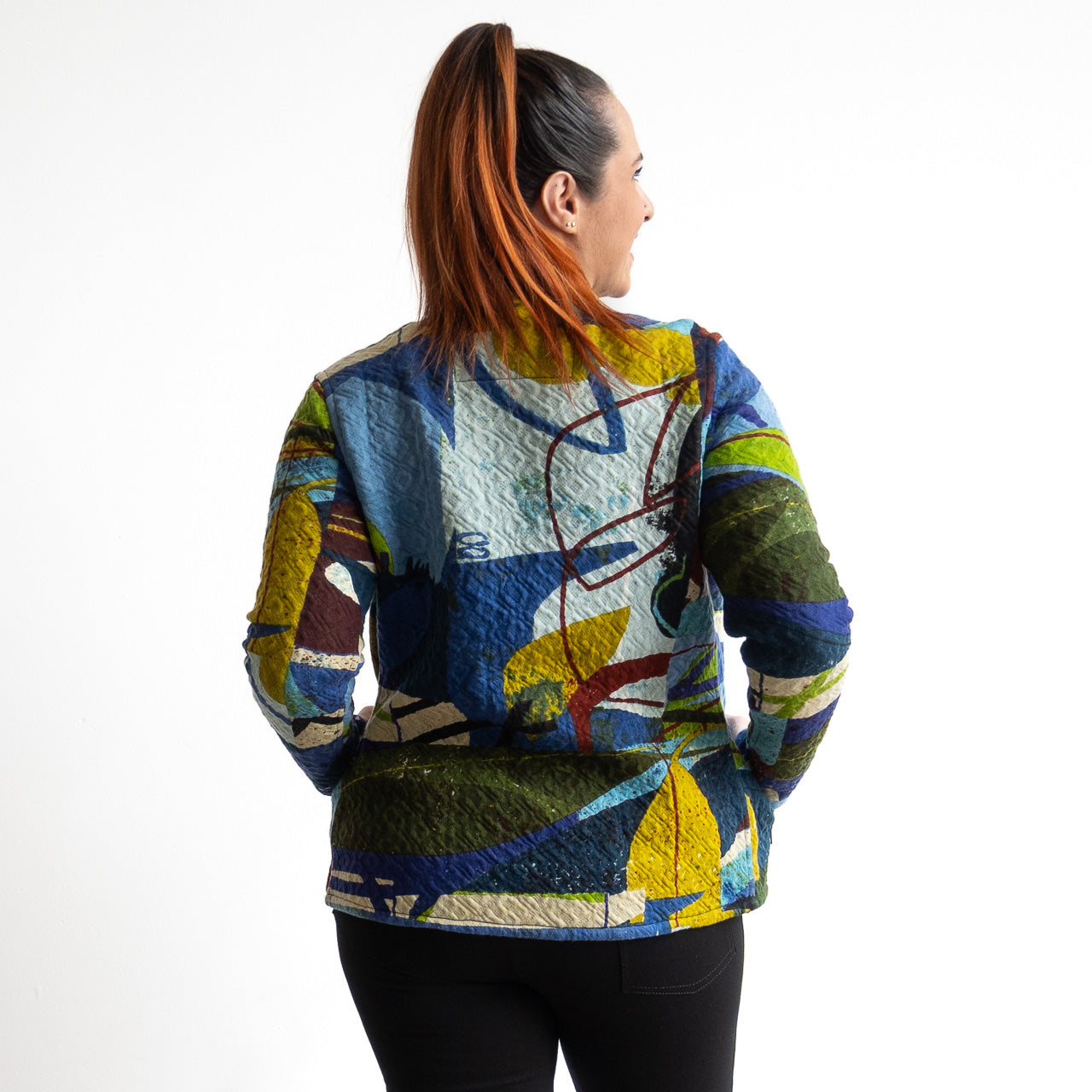 Jersey Matelasse Cardi-Coat by Orientique - Abstract - 23147