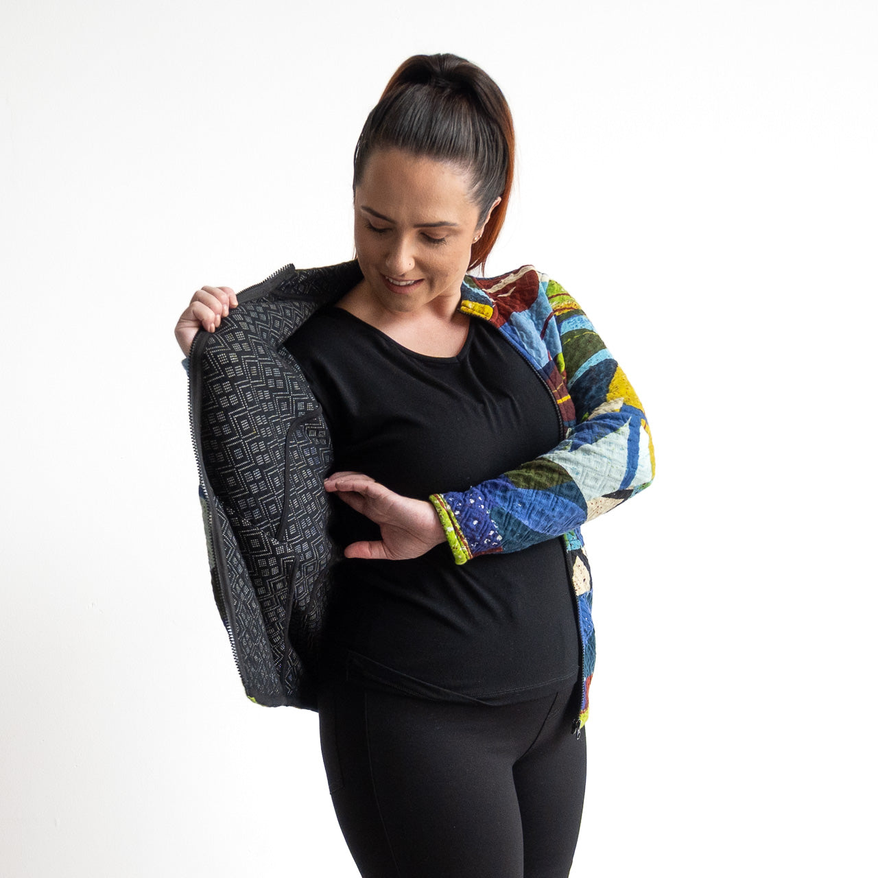 Jersey Matelasse Cardi-Coat by Orientique - Abstract - 23147