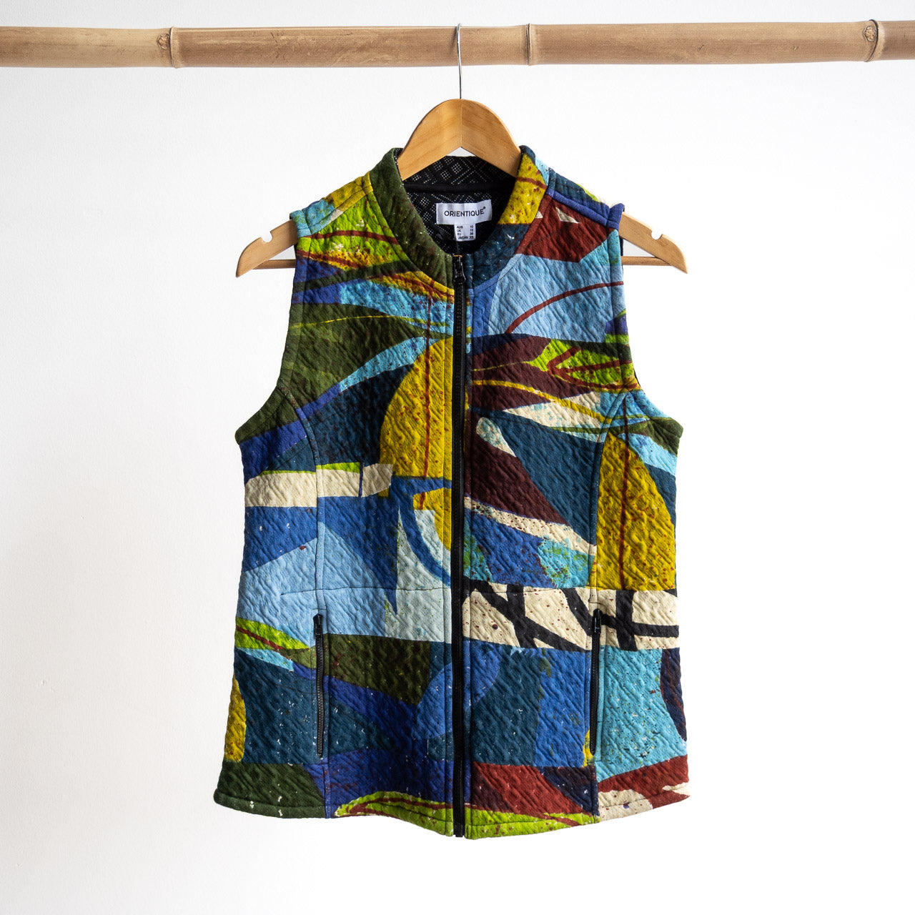 Jersey Matelasse Zip Vest by Orientique - Abstract - 23146
