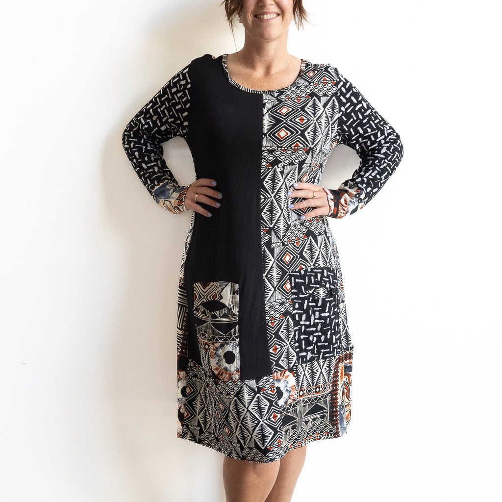 Jersey Panel Pocket Dress by Orientique Australia - Makeba - 61715