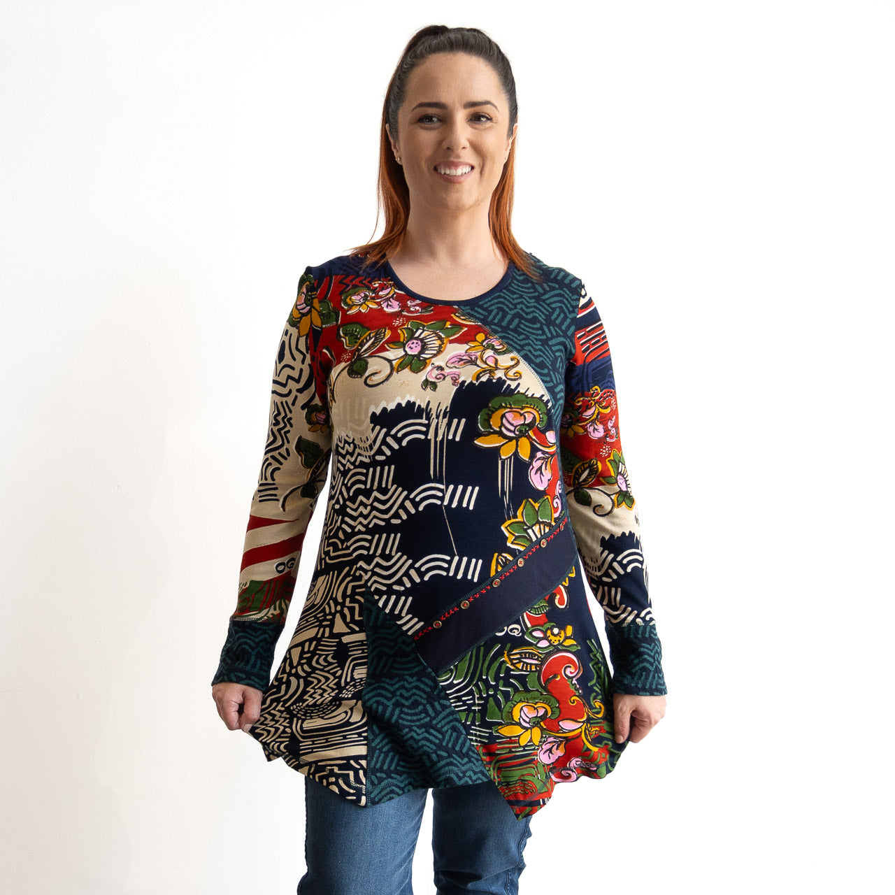 Jersey Panel Tunic by Orientique Australia - Zapotec - 32479