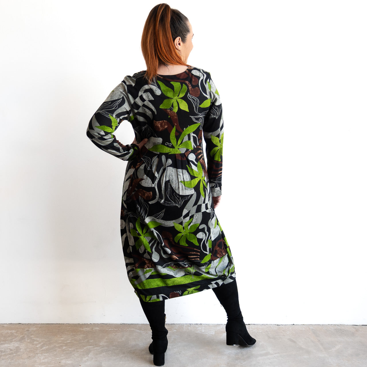 Jersey Pleat Midi Dress by Orientique - Castelo Branco - 31058