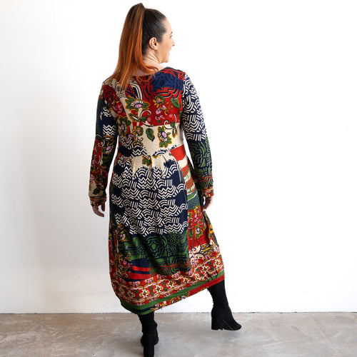 Jersey Pleat Midi Dress by Orientique Australia - Zapotec - 31056