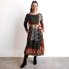 Jersey Pleat Midi Dress by Orientique Australia - Zapotec - 31056