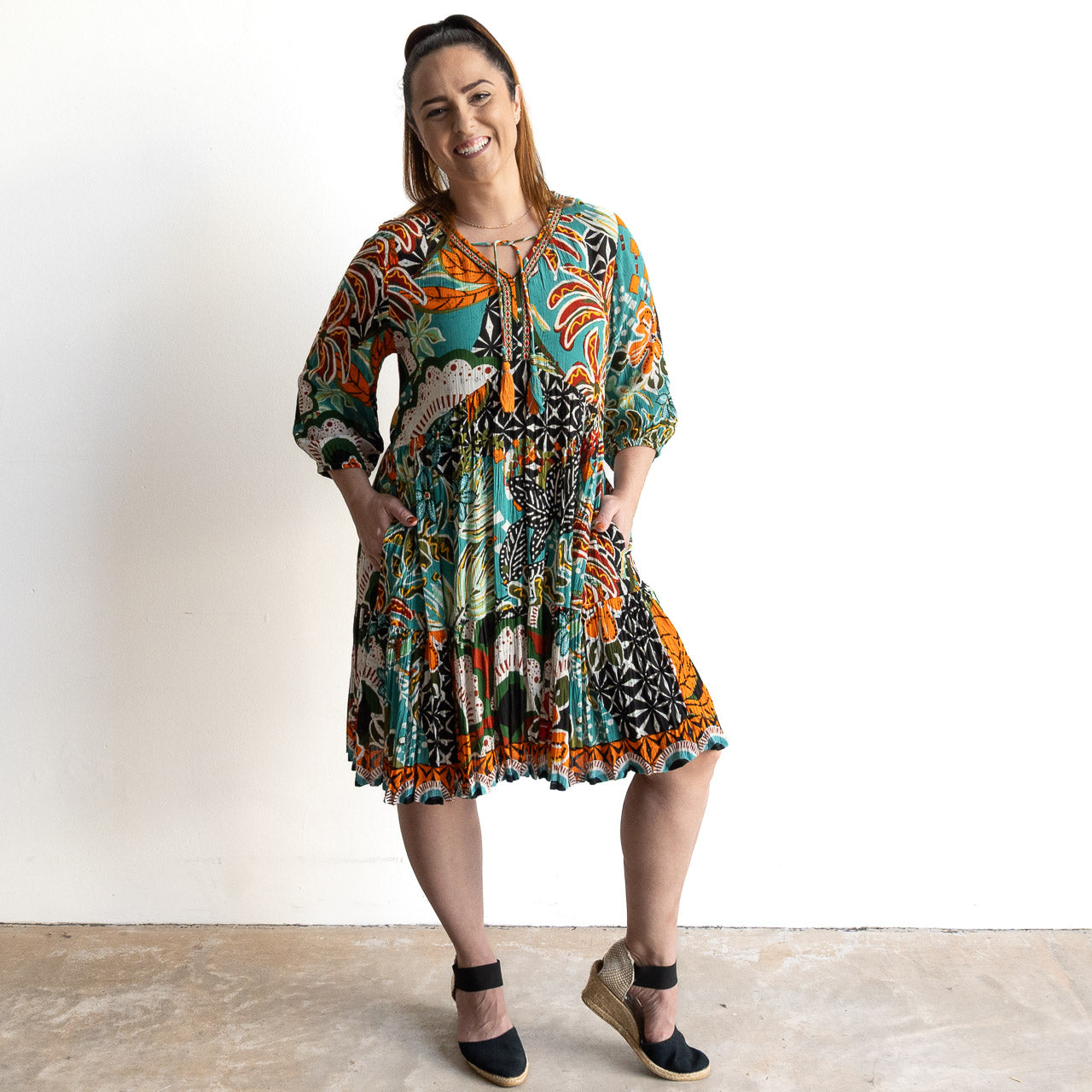 Journey Tunic Smock Dress by Orientique Australia - Guaratiba - 61749