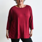 Just Wow Boat Neck Top in Bamboo by KOBOMO -  KOBOMO