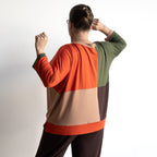 Just Wow Boat Neck Top in Bamboo by KOBOMO - Colour Block