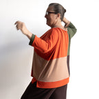 Just Wow Boat Neck Top in Bamboo by KOBOMO - Colour Block
