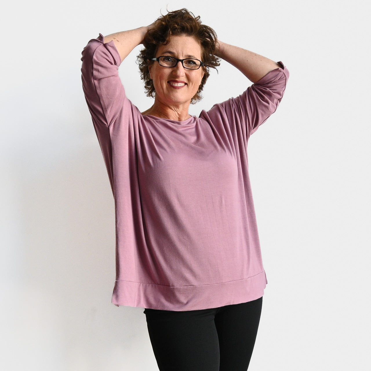 Just Wow Boat Neck Top in Bamboo by KOBOMO -  KOBOMO