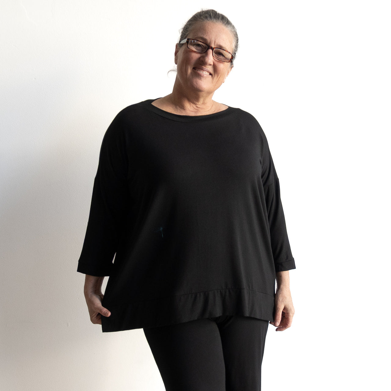 Just Wow Boat Neck Top in Bamboo by KOBOMO