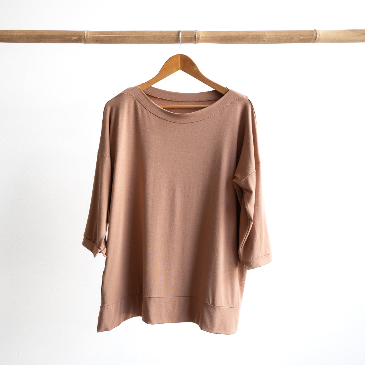 Just Wow Boat Neck Top in Bamboo by KOBOMO