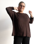 Just Wow Boat Neck Top in Bamboo by KOBOMO