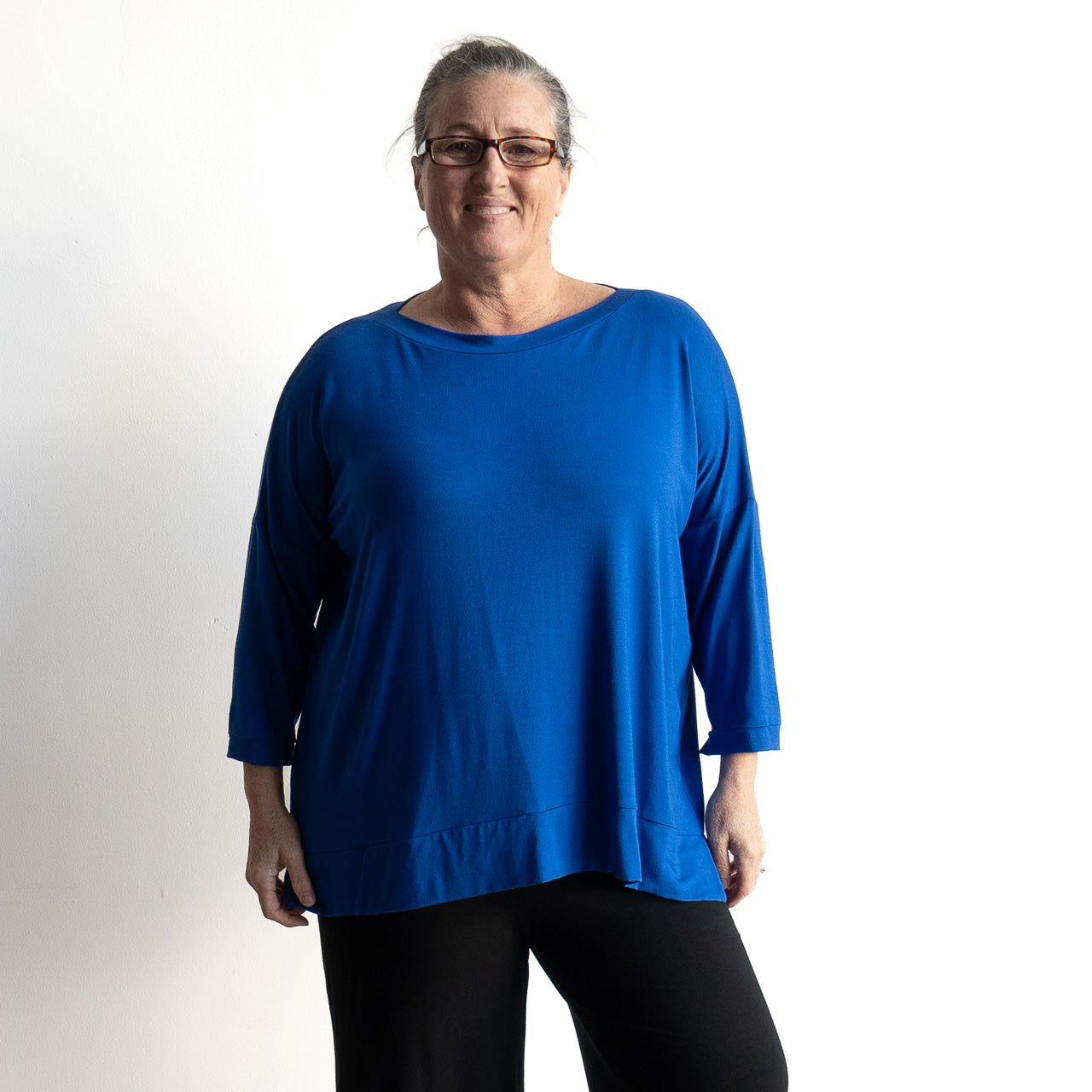 Just Wow Boat Neck Top in Bamboo by KOBOMO