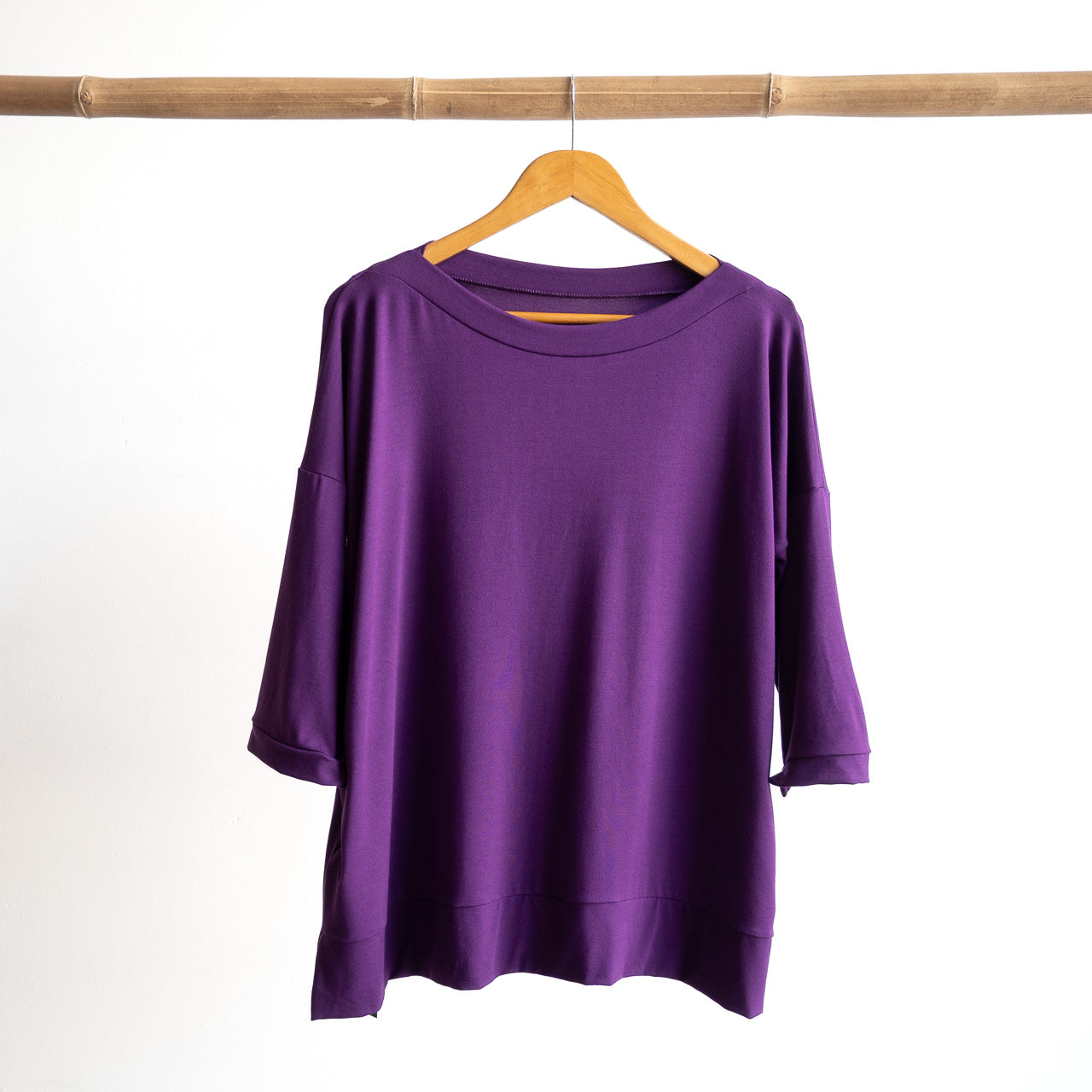 Just Wow Boat Neck Top in Bamboo by KOBOMO