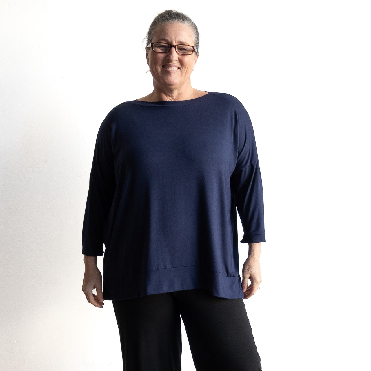 Just Wow Boat Neck Top in Bamboo by KOBOMO