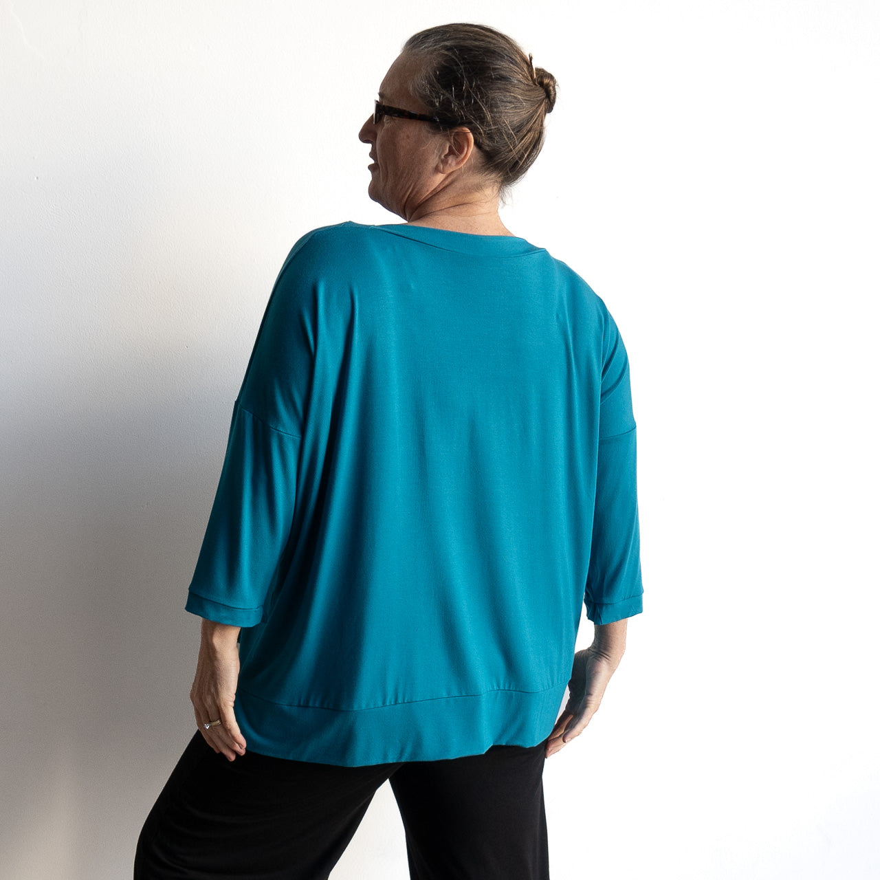 Just Wow Boat Neck Top in Bamboo by KOBOMO