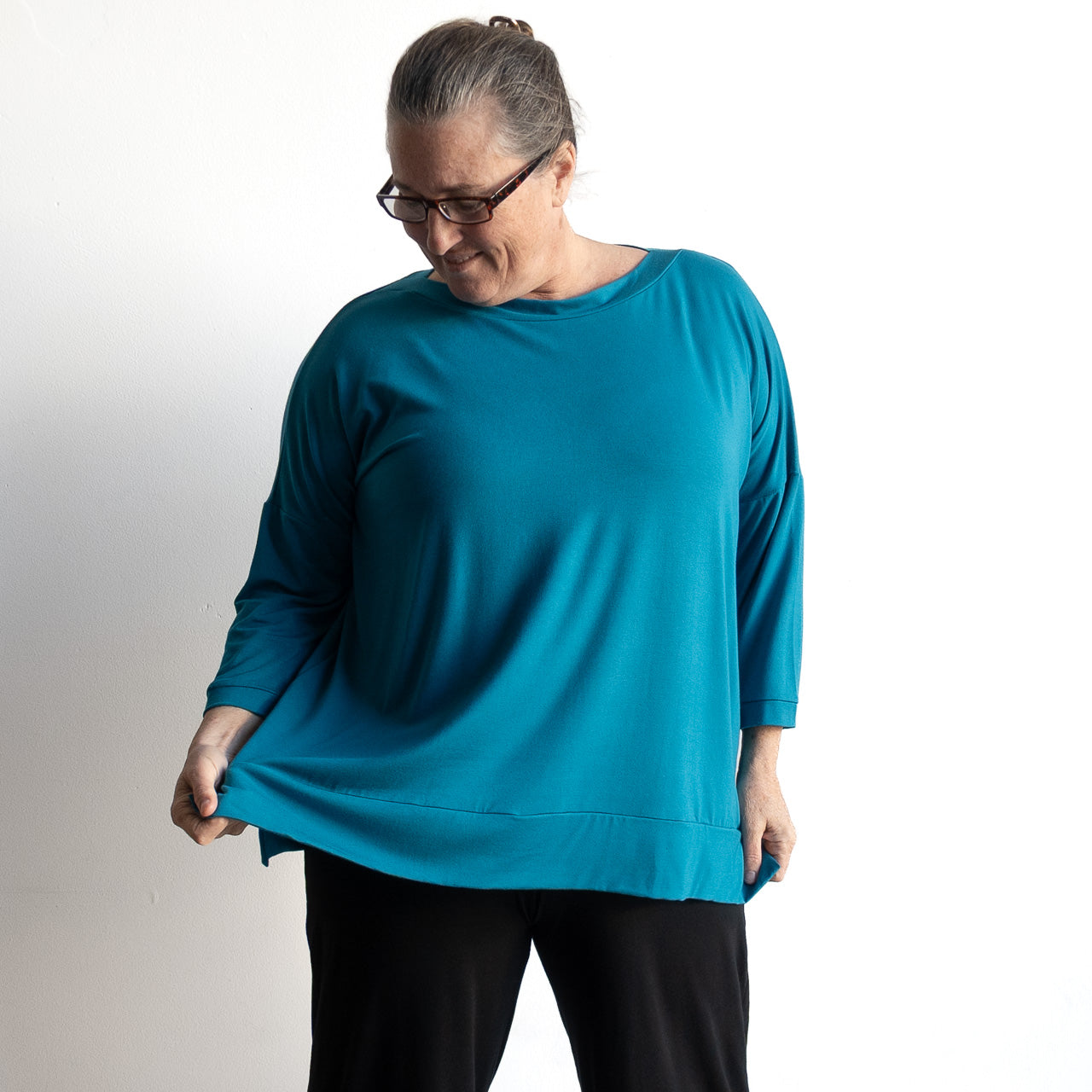 Just Wow Boat Neck Top in Bamboo by KOBOMO
